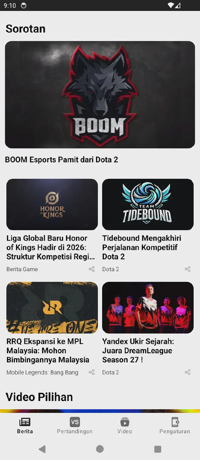 Aplikasi Berita Esports